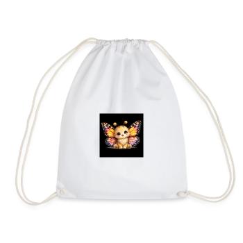 Baby butterfly with her colorful wings - Drawstring Bag - white - Front