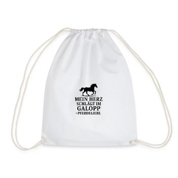 Galopp Herz – Pferdeliebe - Turnbeutel - Weiß - Vorne