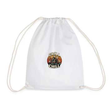 Grill & Chill Retro Sunset - Drawstring Bag - white - Front