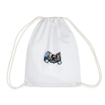 Vache d'hérens coloré en aquarelle - Sac de sport léger - blanc - Devant
