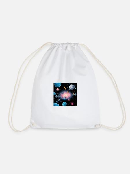 GIDAGI Men's Fitness Cartoons Collection - Drawstring Bag - white