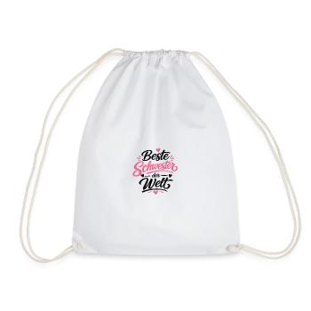 Beste Schwester der Welt Pink Design - Turnbeutel - Weiß - Vorne