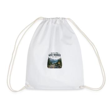 Hiking Trail: Not All Who Wander Are Lost - Drawstring Bag - white - Front