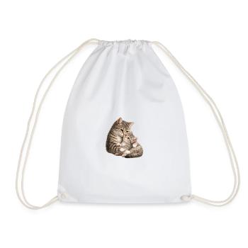 Maman chatte câline son adorable chaton mignon - Sac de sport léger - blanc - Devant