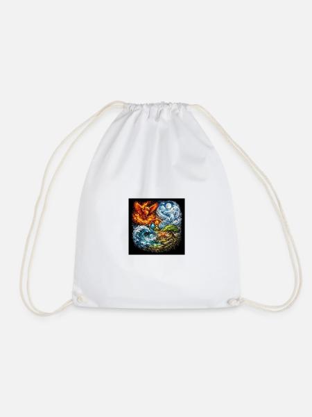 Element cycle Fire Water Earth Air - Drawstring Bag - white