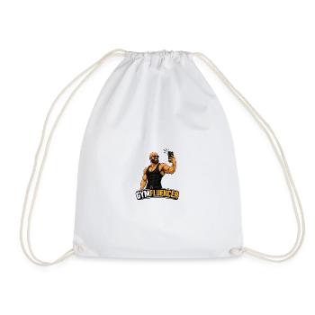 Gymfluencer – Selfie Beast – Beard Edition - Drawstring Bag - white - Front