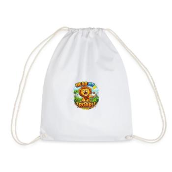 Lion roars in the jungle - Drawstring Bag - white - Front