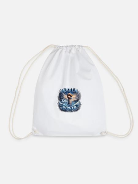 Hydropower Fist - Drawstring Bag - white