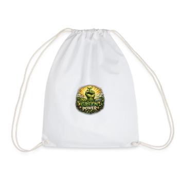 Green Power: Environmental Focus Fists - Drawstring Bag - white - Front