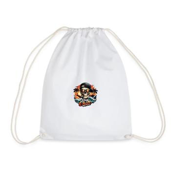 Stay Chill Skull on the Beach - Drawstring Bag - white - Front