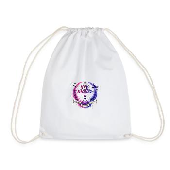 You Matter: Keep Going Circle - Drawstring Bag - white - Front