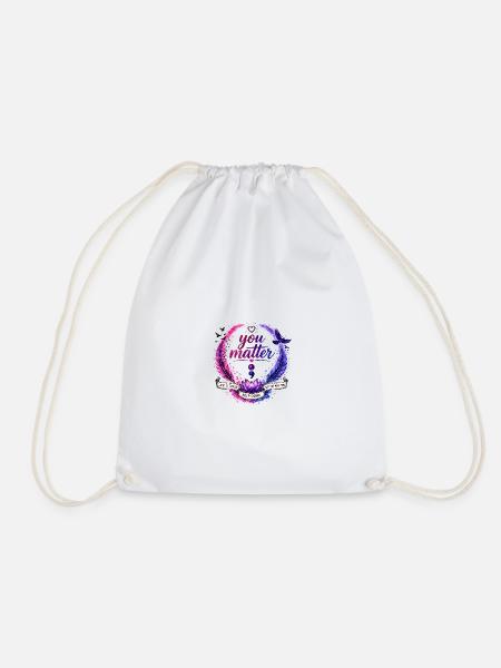 You Matter: Keep Going Circle - Drawstring Bag - white