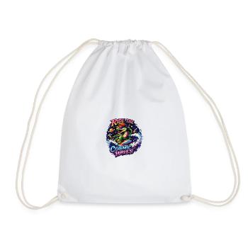 Cosmic Surf Crocodile - Drawstring Bag - white - Front