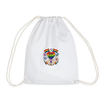 Love Is Love Rainbow Heart - Drawstring Bag - white - Front