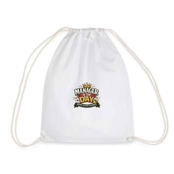 Manager of the Day – Keeping the Chaos Organised - Drawstring Bag - white - Front