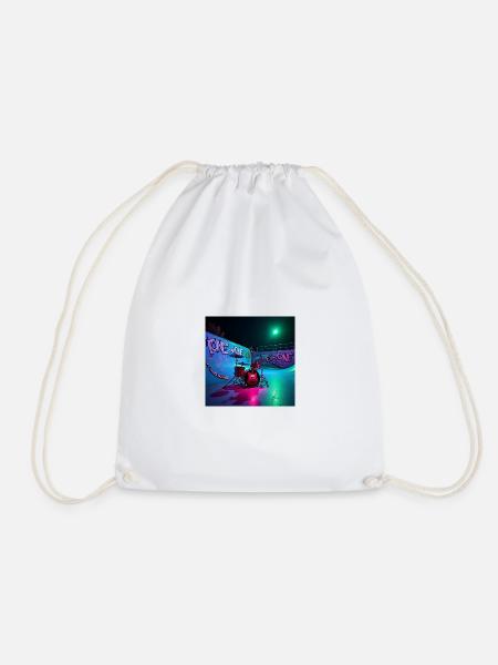 One and One by Mark Noone - Drawstring Bag - white