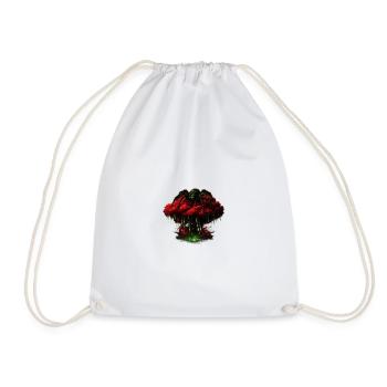 Green spider magic over red cloud - Drawstring Bag - white - Front