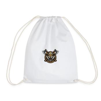 Viking Wolf Helmet Emblem - Drawstring Bag - white - Front
