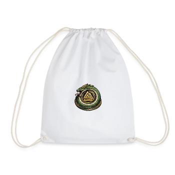 Ouroboros Triangle Logo - Drawstring Bag - white - Front