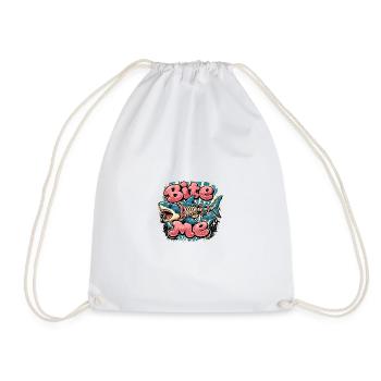 Cock Me Vintage Skeletal Shark - Drawstring Bag - white - Front