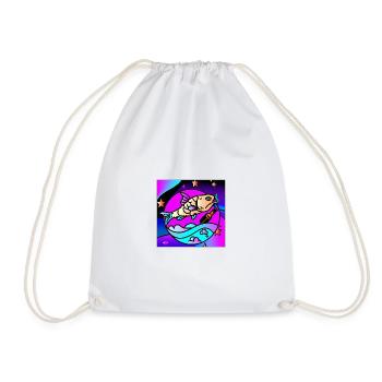 Poisson vaperwave/retrowave ivre. - Sac de sport léger - blanc - Devant