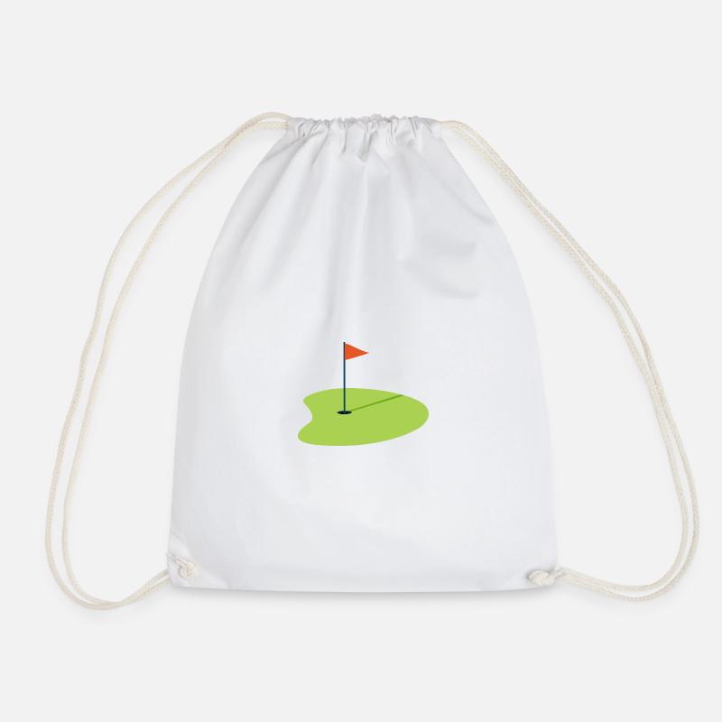 Golfer golfer golf course golf clubs - Drawstring Bag - white