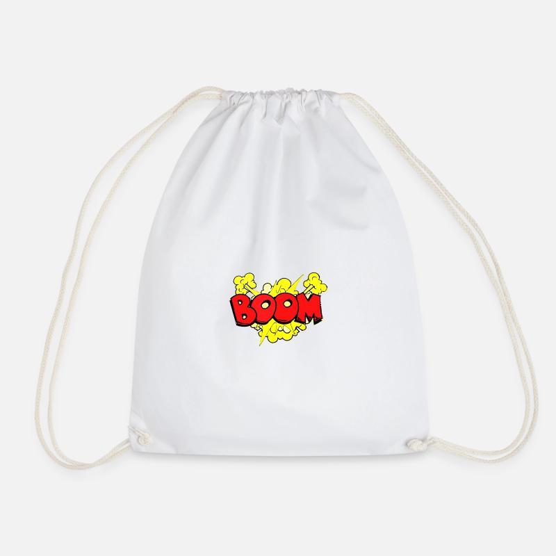 Dynamic Bomb Explosion Illustration - Drawstring Bag - white