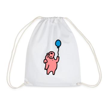 Pig + ballon à air 3 - Sac de sport léger - blanc - Devant