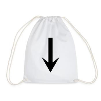 arrow down - Drawstring Bag - white - Front