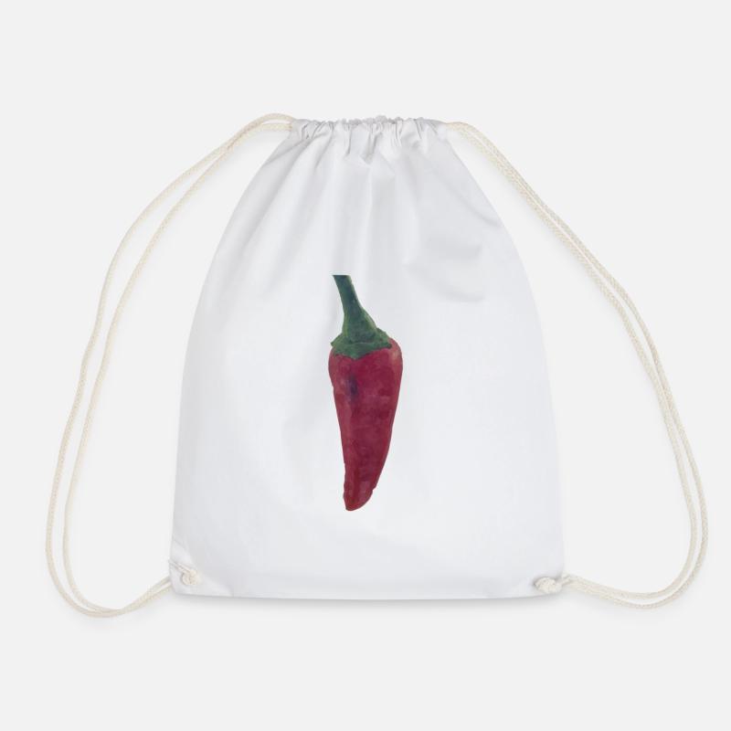 Red Pepper, Rote Pepperoni, Chilischote, Peperoni - Turnbeutel - Weiß