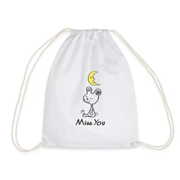 Miss you my darling - Drawstring Bag - white - Front