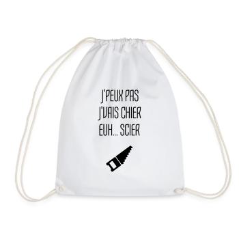 Humour Chier Scier Menuisier Menuiserie Bois - Sac de sport léger - blanc - Devant