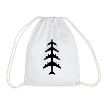 Weihnachtsbaum aus Flugzeugen - Turnbeutel - Weiß - Vorne