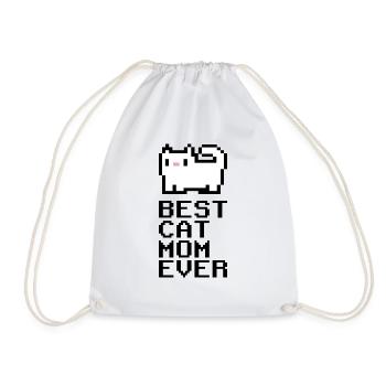Best Cat Mom Ever Mama Katzepixel pixelart - Turnbeutel - Weiß - Vorne