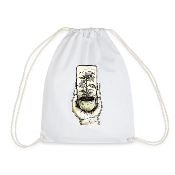 Plant more plants - Drawstring Bag - white - Front
