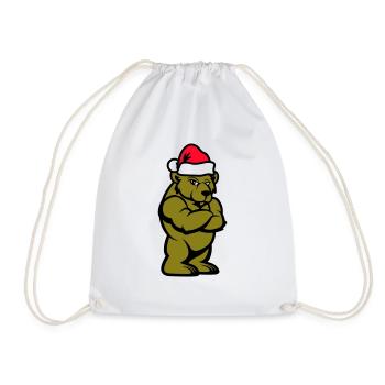 Bear Comic Christmas - Drawstring Bag - white - Front