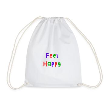 HAPPY. FREE. FREEDOM. WELFARE. ZEN. MEDITATION. - Drawstring Bag - white - Front