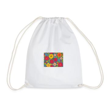 Floral pattern in boho design - Drawstring Bag - white - Front