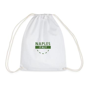 Naples Italy Green Emblem - Drawstring Bag - white - Front