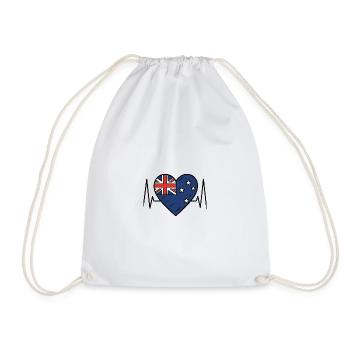 Drapeau de la Nouvelle-Zélande Heartbeat Line Kiwi Pride Art - Sac de sport léger - blanc - Devant