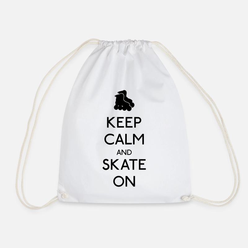 Keep Calm skate on - Turnbeutel - Weiß