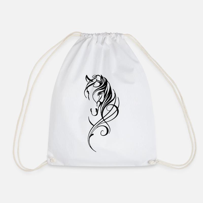 Cheval abstrait noir - Sac de sport léger - blanc