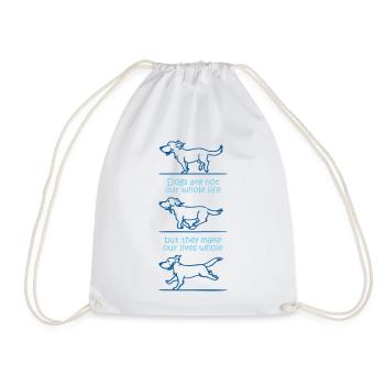 Dogs make our lives whole - Drawstring Bag - white - Front