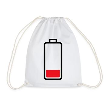low battery - Drawstring Bag - white - Front