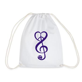 peace love music - Turnbeutel - Weiß - Vorne