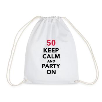 50th birthday - Drawstring Bag - white - Front