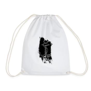 Anchor with rope - Nautical Seafarer Pier Maritim - Drawstring Bag - white - Front