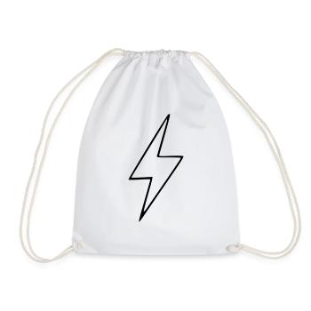 Emoji lightning sketch black - Drawstring Bag - white - Front