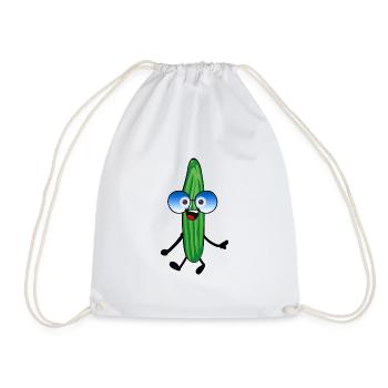 Concombre heureux,Concombre,Lunettes de soleil,Joyeux, - Sac de sport léger - blanc - Devant