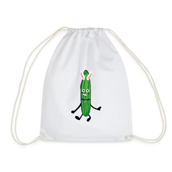 Lapin, lapin, concombre, bande dessinée, lapin - Sac de sport léger - blanc - Devant